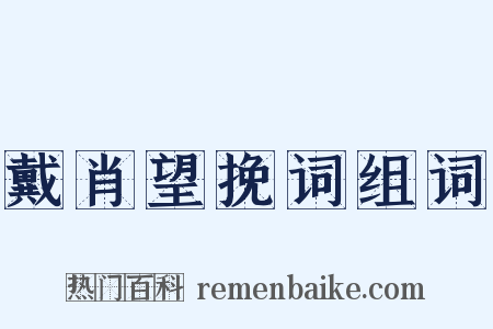 戴肖望挽词组词是什么意思的图片